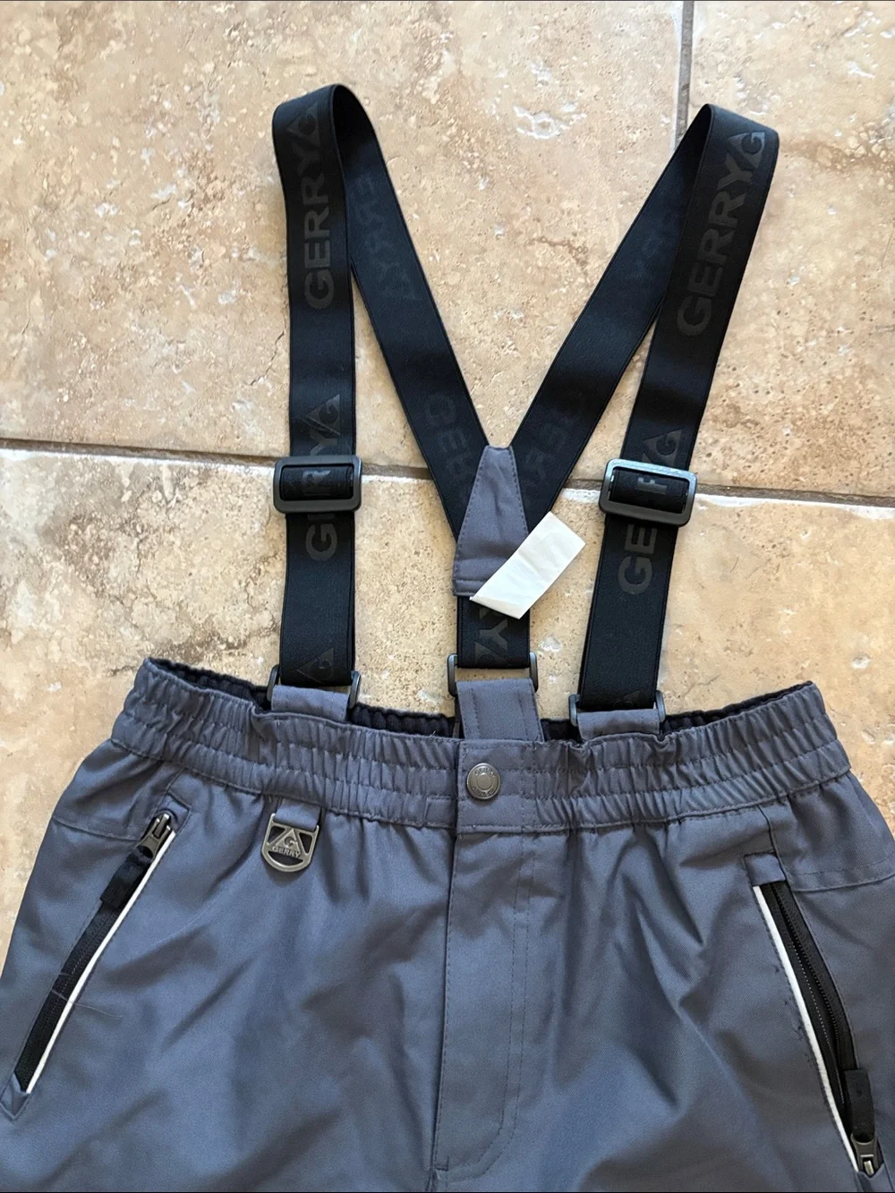 Gerry Gray Snow pants with Black Suspenders size L-14/16